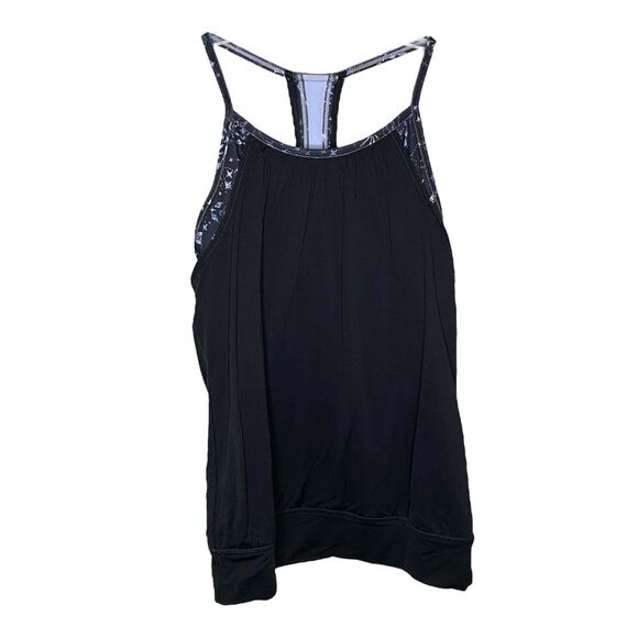 Ivivva Black Purple Built-In Bra Racerback Tank Top Size 12 - Picture 1 of 5